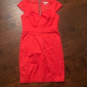 Form fitting orange formal dress